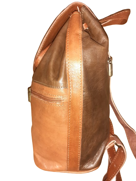 Mochila Fez doble cremallera combinada mediana