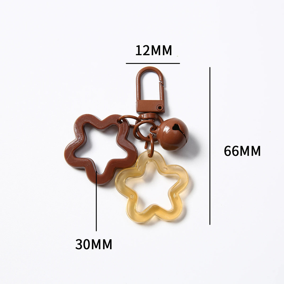 1pc Acrylic Star Keychains with Small Bell Shaped Hollow Pentagram Pendants for Gift Phone Pendants Jewelry Accessories