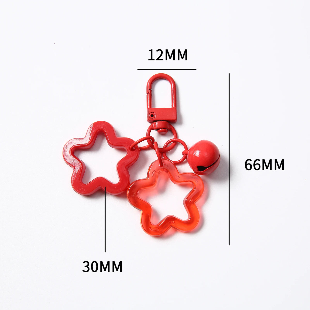 1pc Acrylic Star Keychains with Small Bell Shaped Hollow Pentagram Pendants for Gift Phone Pendants Jewelry Accessories