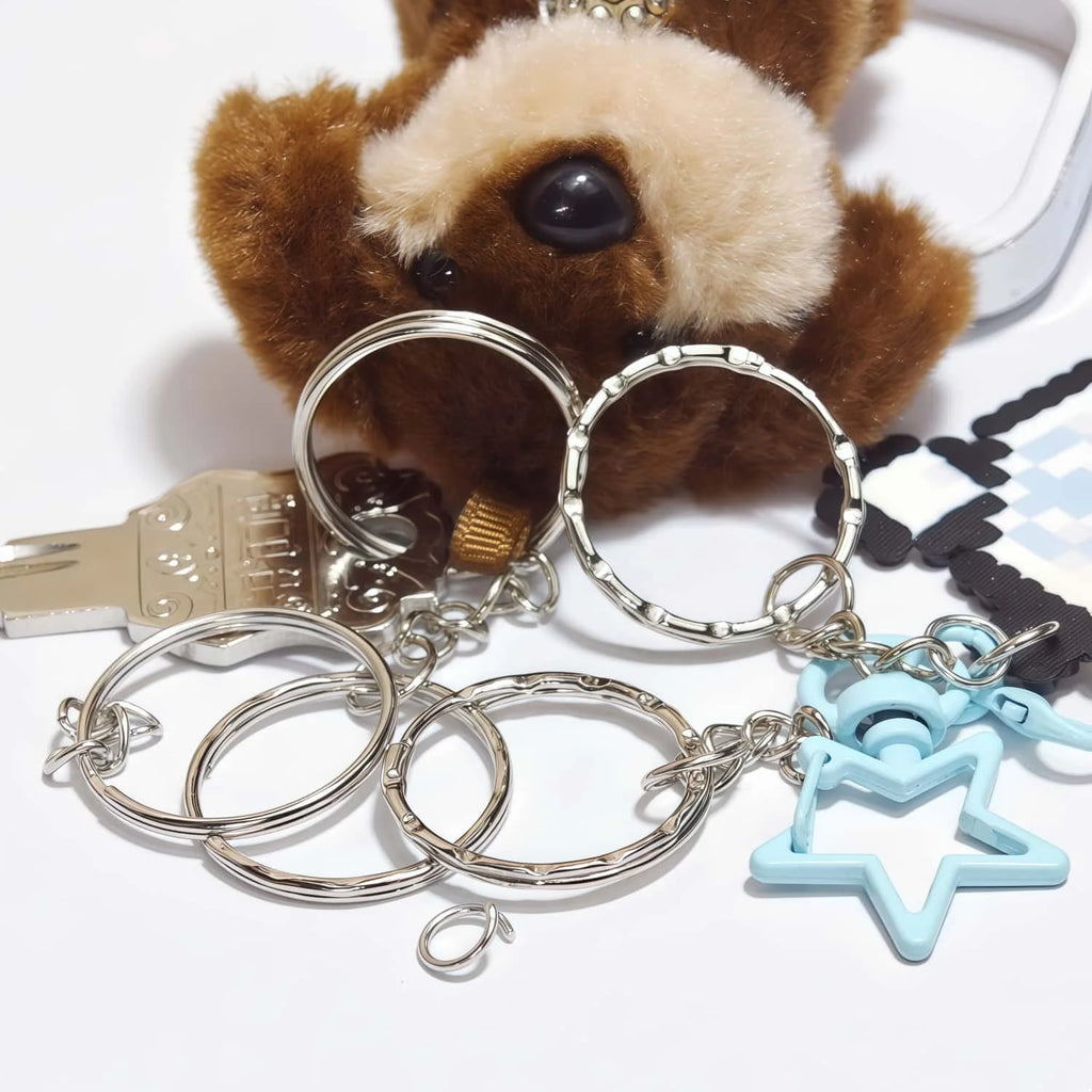 25mm*50pcs Flat Ring, Metal Circular Buckle, Round Ring, Smooth Dog Buckle, Embossed Circular Ring, Hanging Buckle, Hook Buck