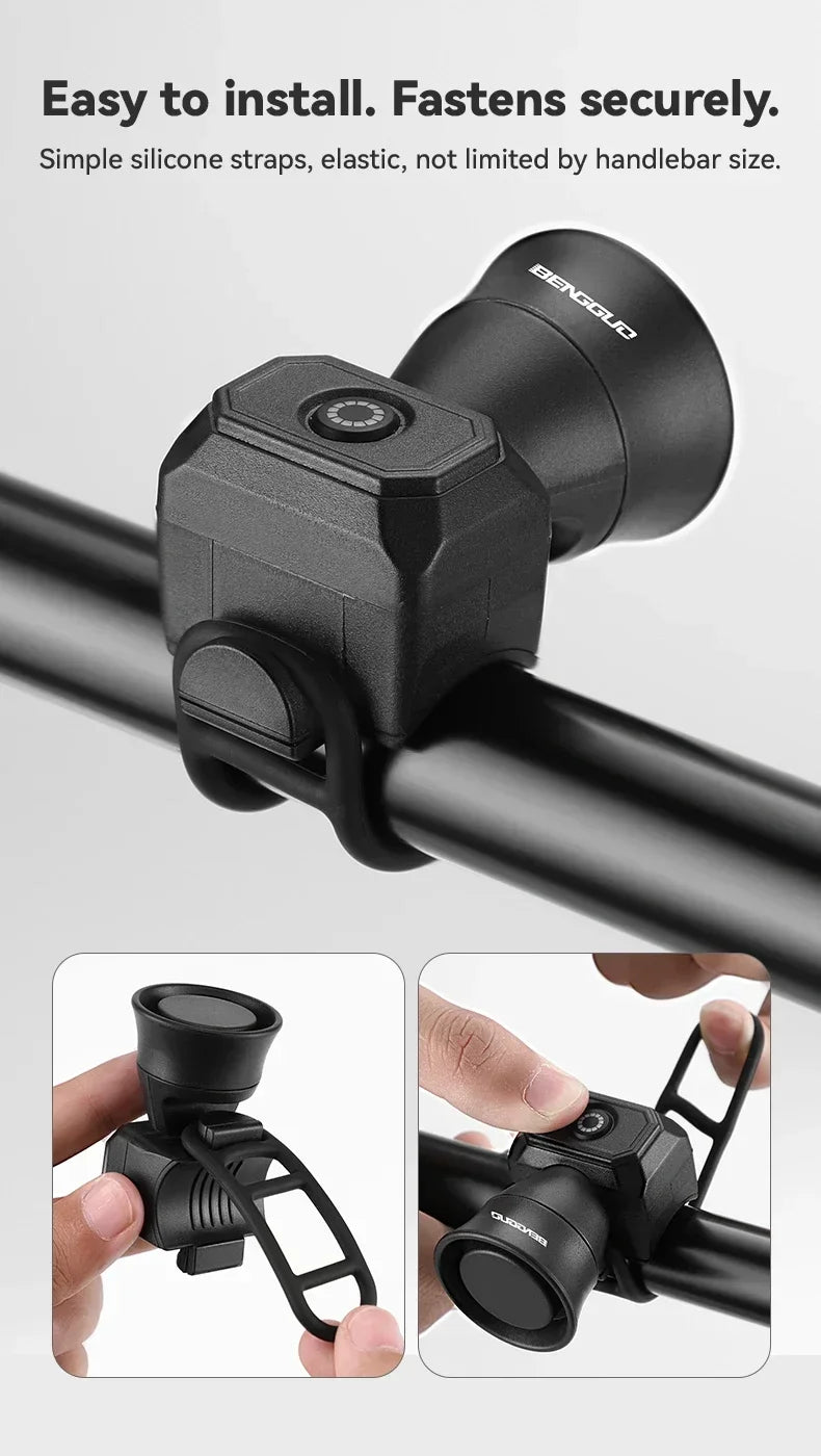 Bicycle Horn Mountain Bike Mini USB Charging Waterproof Electronic Bike Bell Riding Equipment Children's Scooter Accessories