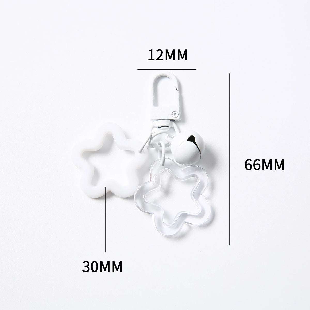 1pc Acrylic Star Keychains with Small Bell Shaped Hollow Pentagram Pendants for Gift Phone Pendants Jewelry Accessories