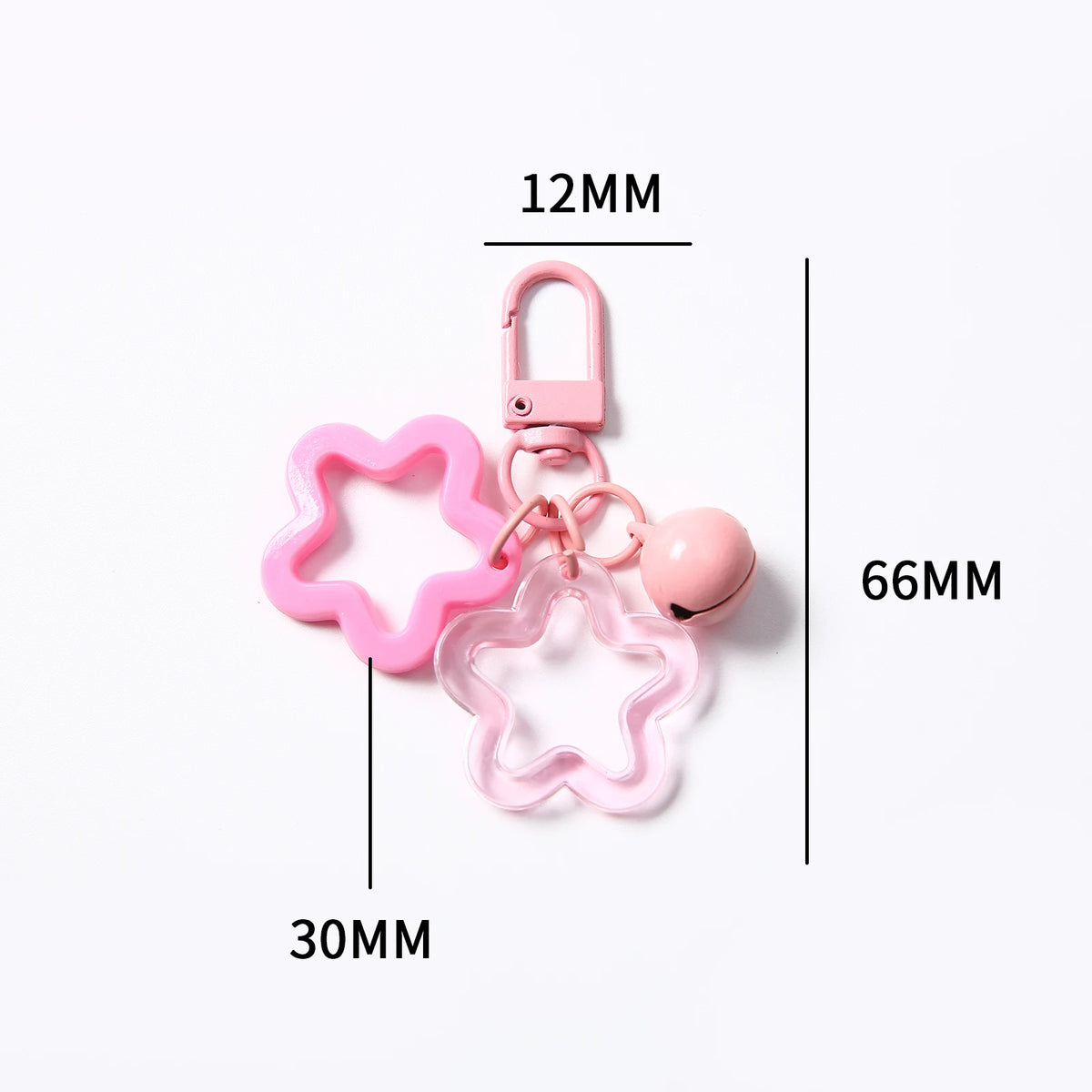 1pc Acrylic Star Keychains with Small Bell Shaped Hollow Pentagram Pendants for Gift Phone Pendants Jewelry Accessories