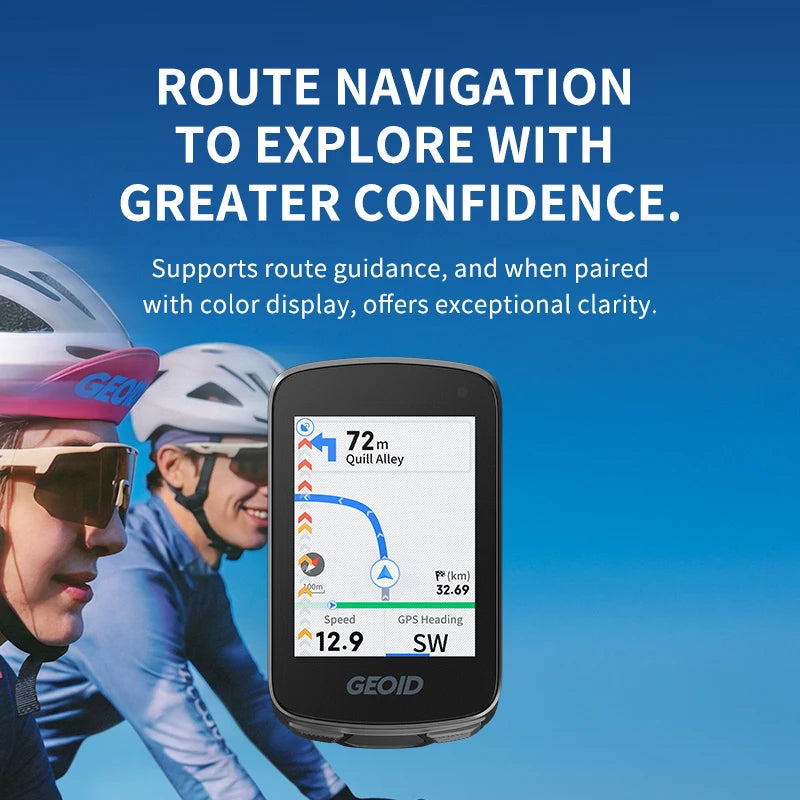 GEOID CC700 GPS Bike Computer 2.8-inch Color Screen Bicycle Speedometer with Route Navigation WIFI Waterproof Cycling Odometer