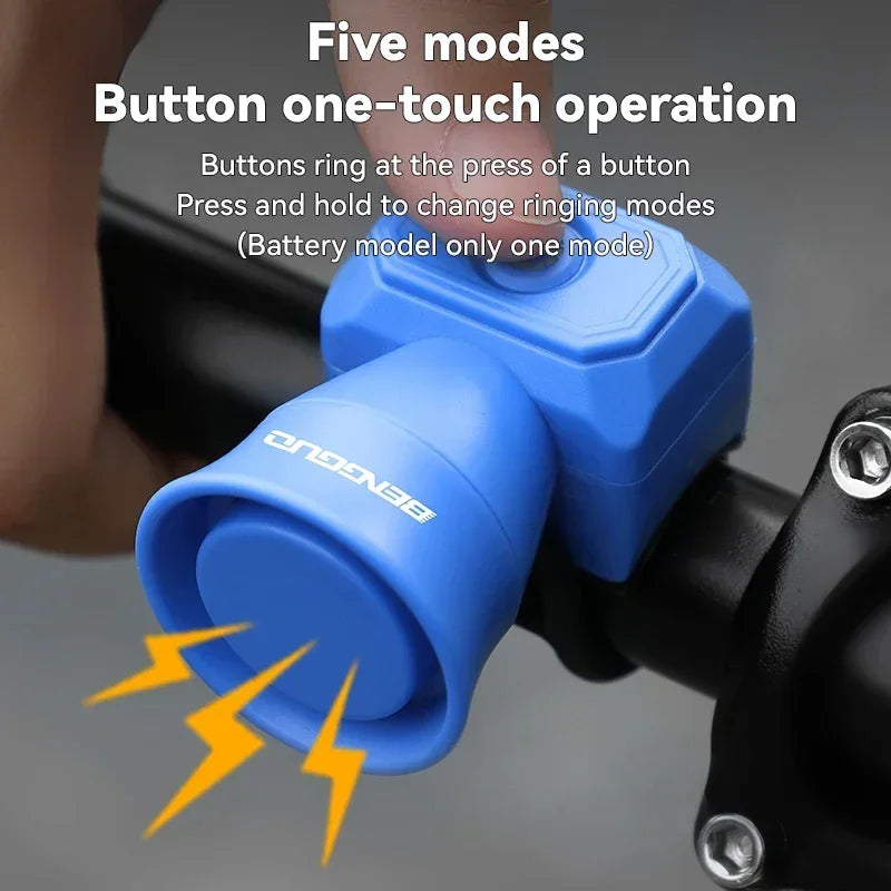 Bicycle Horn Mountain Bike Mini USB Charging Waterproof Electronic Bike Bell Riding Equipment Children's Scooter Accessories