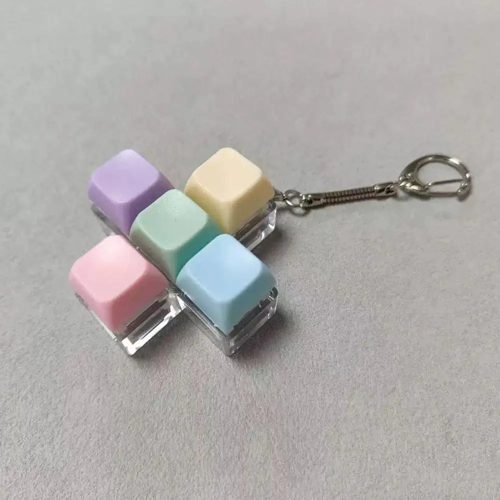 1/4/5/9 Button Keyboard Fidget Clicker Mechanical Keyboard Fidget Keychain For Gifts To Pass The Boring Time (Without LED Light)