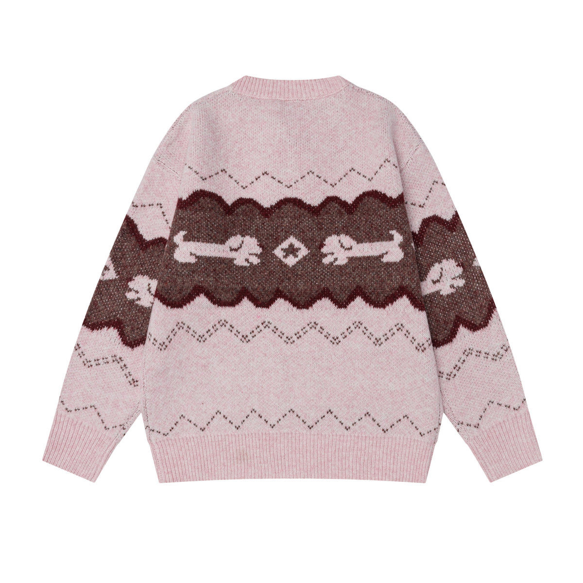 Color blocked sausage dog jacquard sweater