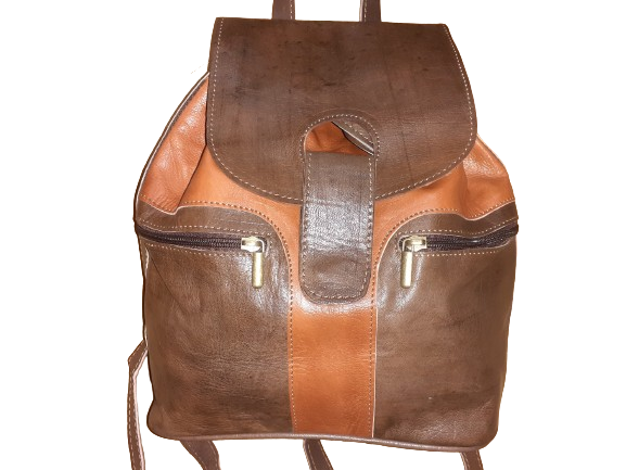Mochila Fez doble cremallera combinada mediana