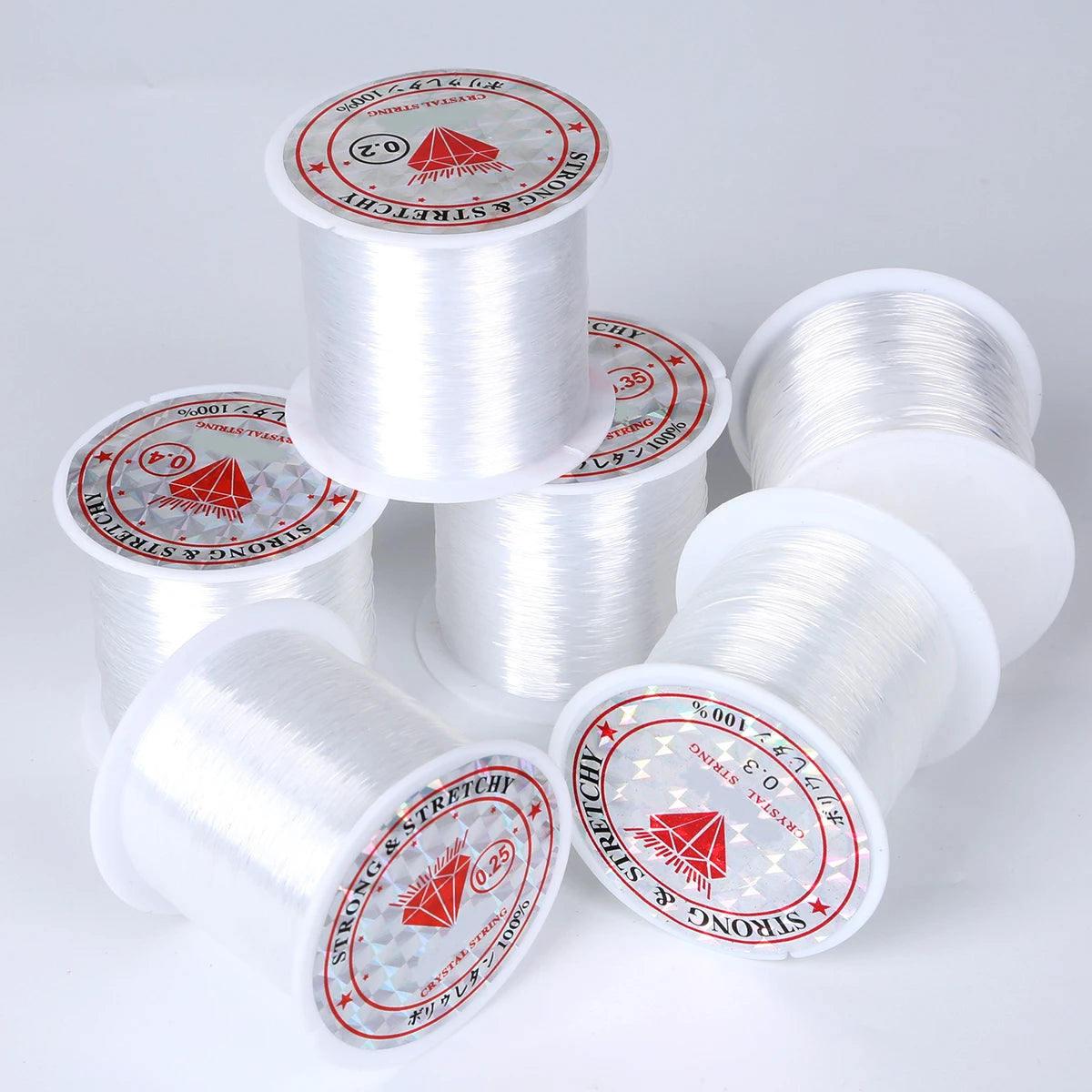 0.2/0.25/0.3/0.35/0.4/0.45/0.5/0.6mm 1 Roll Fish Line Wire Clear Non-stretch Strong Nylon String Beading Cord Thread Jewelry DIY