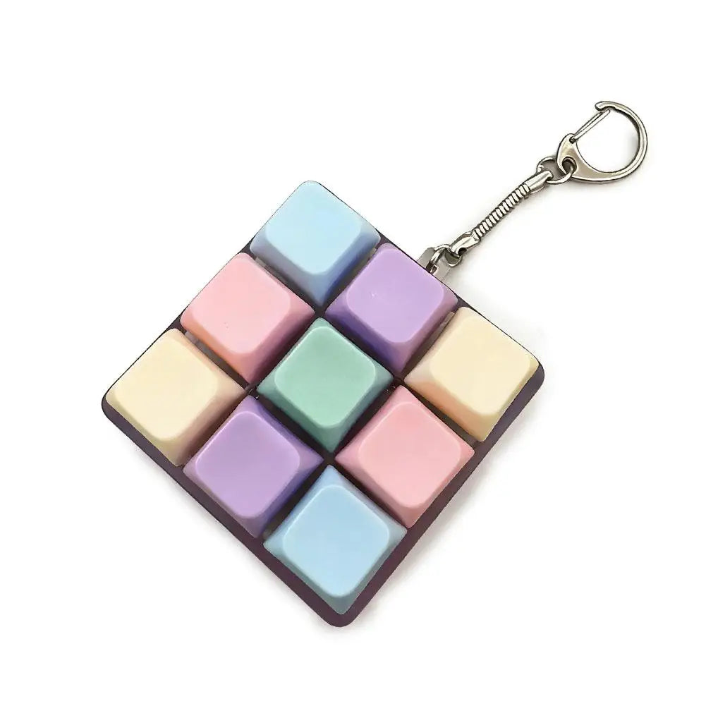 1/4/5/9 Button Keyboard Fidget Clicker Mechanical Keyboard Fidget Keychain For Gifts To Pass The Boring Time (Without LED Light)