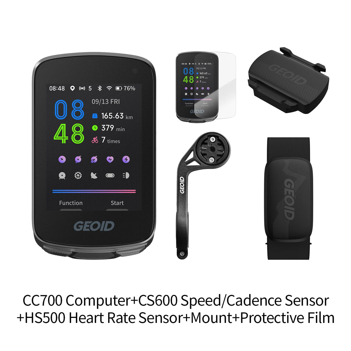 GEOID CC700 GPS Bike Computer 2.8-inch Color Screen Bicycle Speedometer with Route Navigation WIFI Waterproof Cycling Odometer
