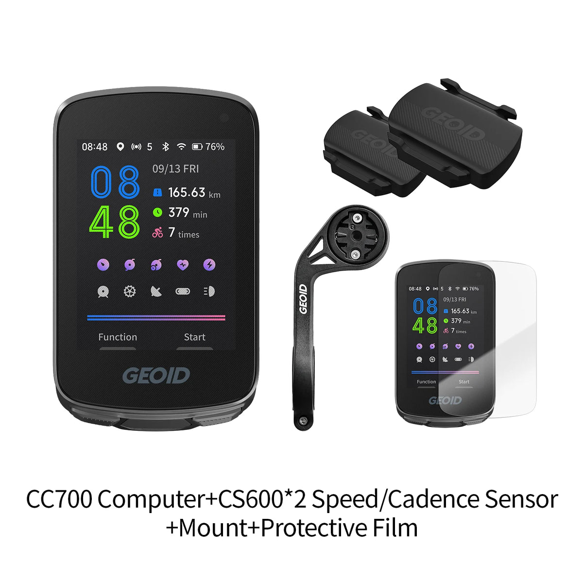 GEOID CC700 GPS Bike Computer 2.8-inch Color Screen Bicycle Speedometer with Route Navigation WIFI Waterproof Cycling Odometer