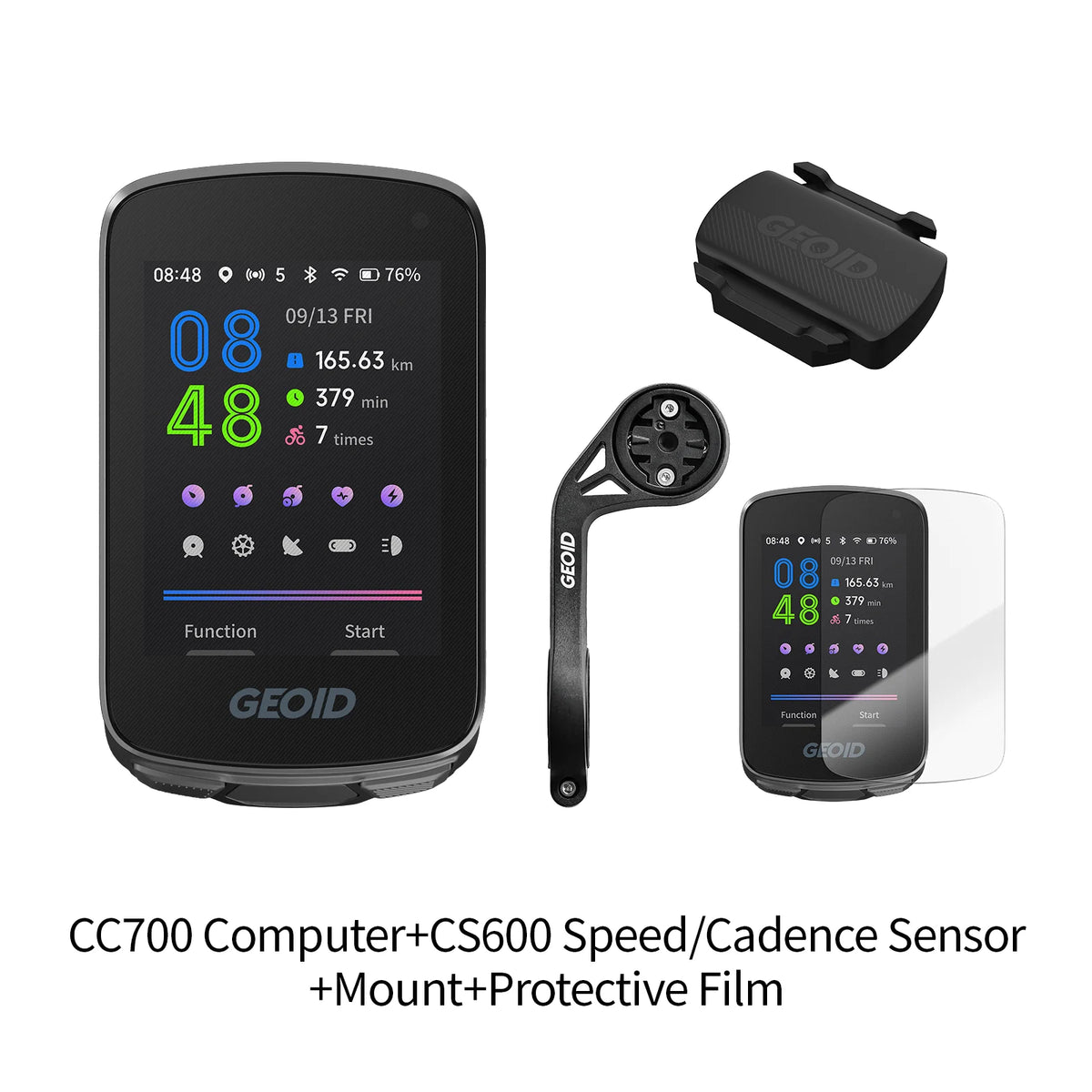 GEOID CC700 GPS Bike Computer 2.8-inch Color Screen Bicycle Speedometer with Route Navigation WIFI Waterproof Cycling Odometer
