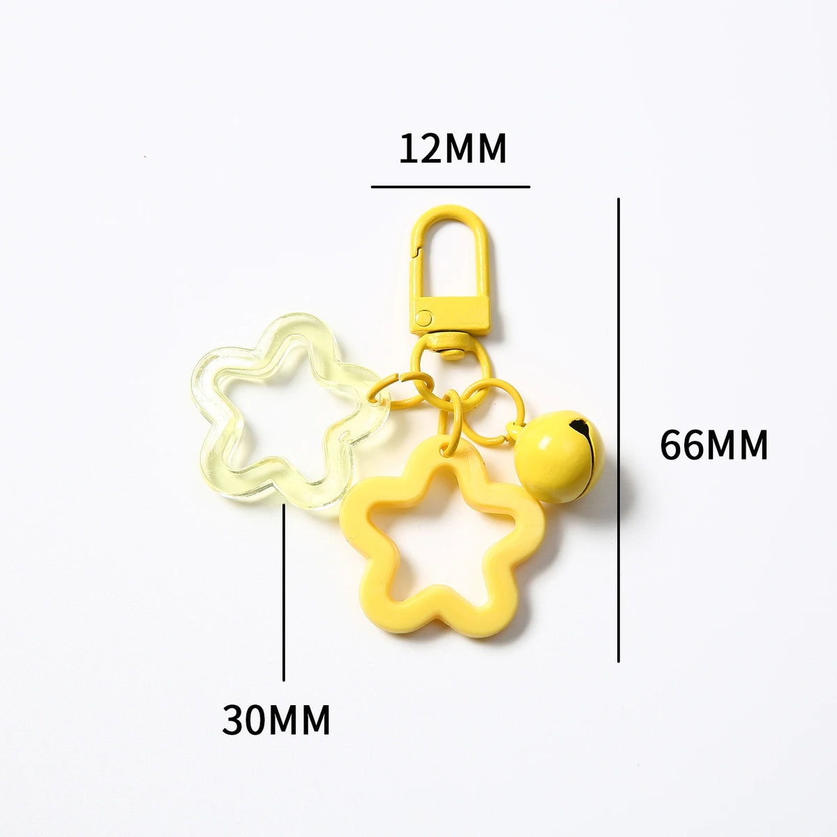1pc Acrylic Star Keychains with Small Bell Shaped Hollow Pentagram Pendants for Gift Phone Pendants Jewelry Accessories