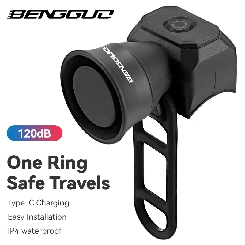 Bicycle Horn Mountain Bike Mini USB Charging Waterproof Electronic Bike Bell Riding Equipment Children's Scooter Accessories