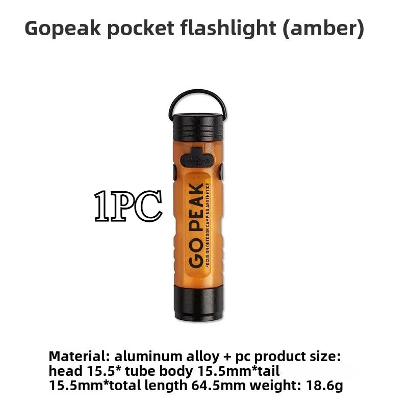GOPEAK Pocket Mini Flashlight Outdoor Key Clip Cap Ambient Led Long Endurance Disaster Relief Emergency 5050 Small Light