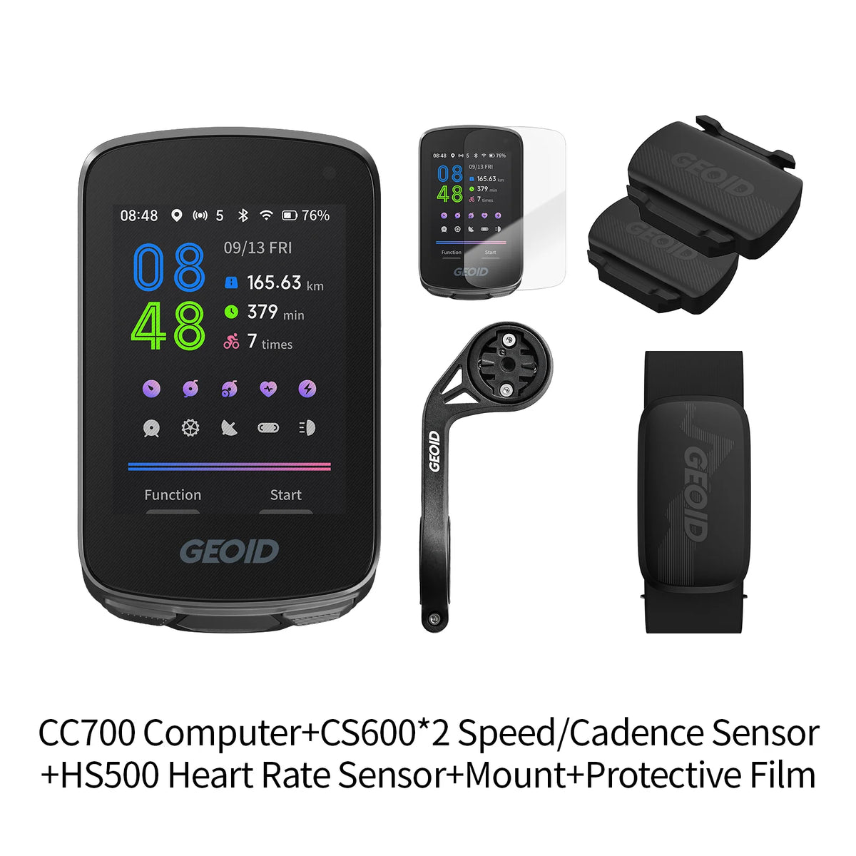 GEOID CC700 GPS Bike Computer 2.8-inch Color Screen Bicycle Speedometer with Route Navigation WIFI Waterproof Cycling Odometer