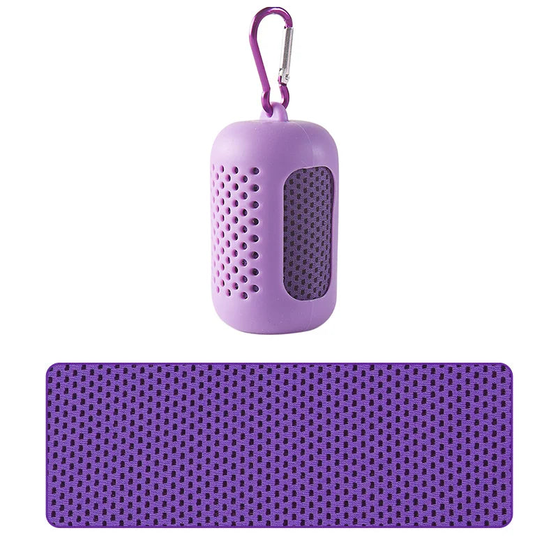 Portable Circular Silicone Wrapped Cold Towel Cooling Towel Quick Drying Polyester Fiber Towels Beach Accessories Sport Fitness