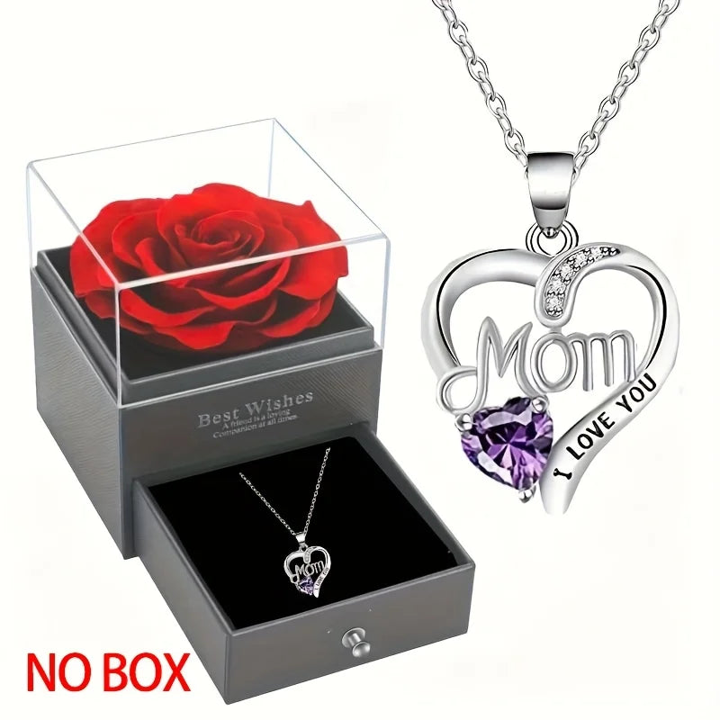 Elegant Style Heart shaped Pendant Necklace Hollow Design Mother's Day Gift Party Suitable for Best Friends Without Box