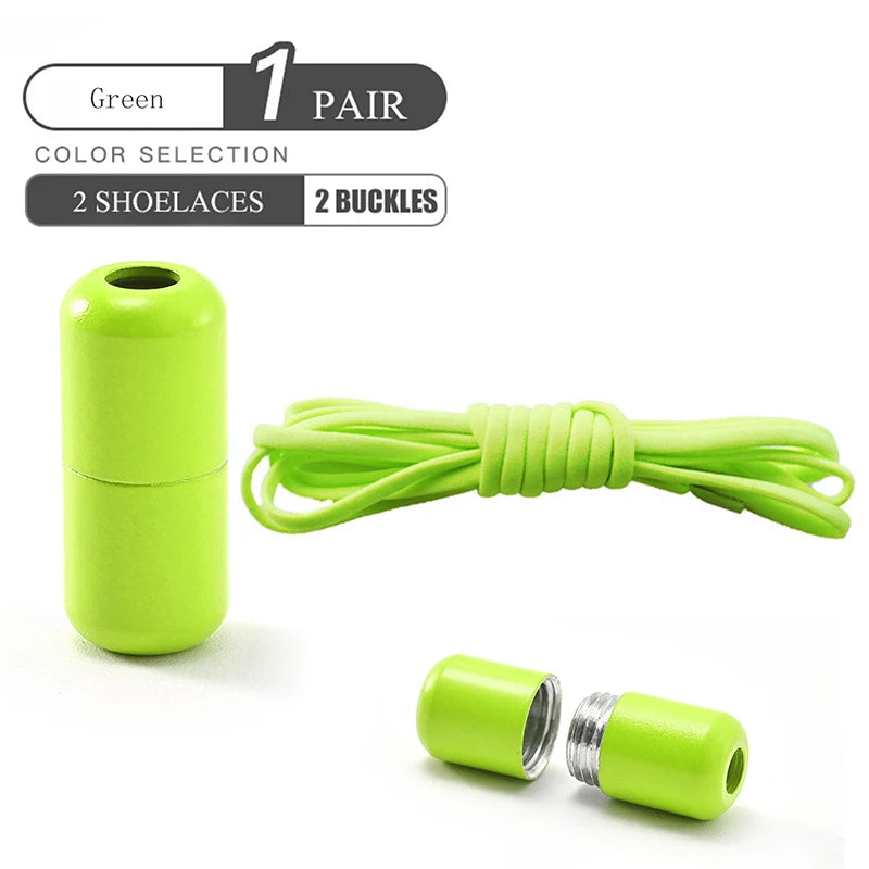 Elastic No Tie Shoelaces Semicircle Shoe Laces For Kids and Adult Sneakers Shoelace Quick Lazy Metal Lock Laces Shoe Strings