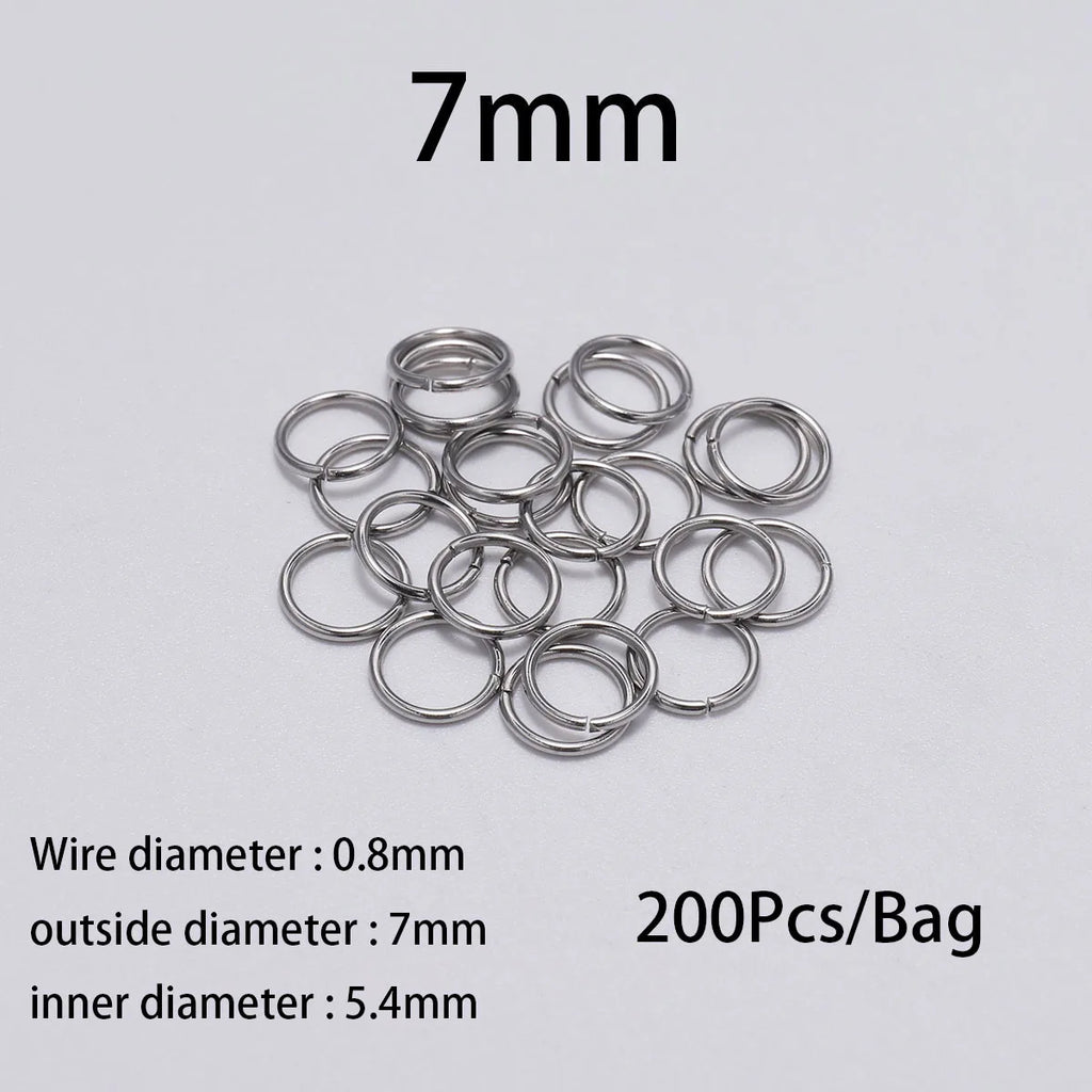 30-200Pcs 3-25mm Stainless Steel Split Ring Open Single Loops Jump Rings Connectors for DIY Jewelry Making Findings Accessories