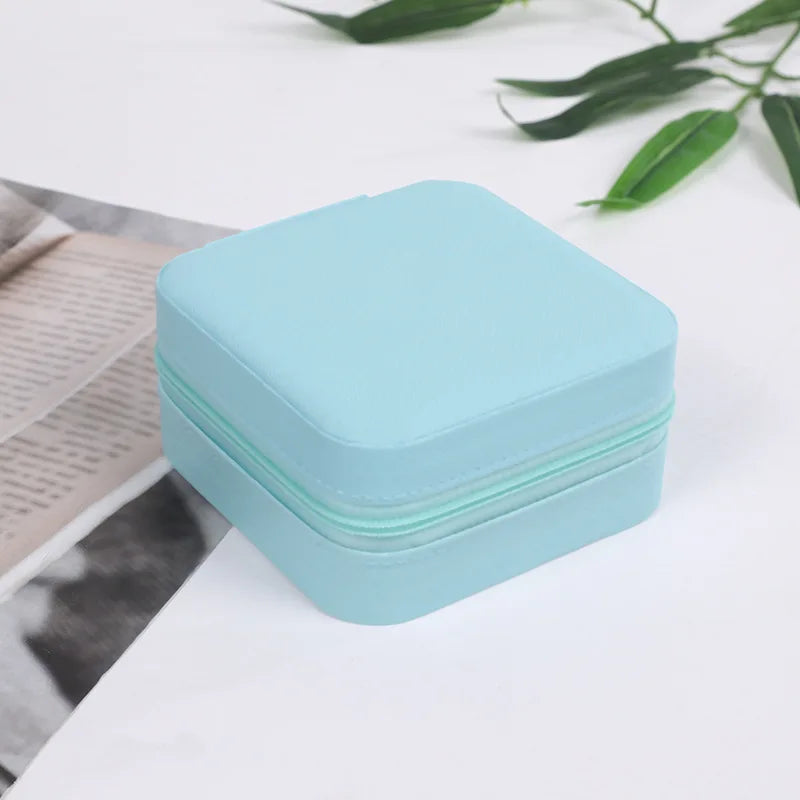 Wunionup Portable Mini Jewelry Travel Case PU Leather Organizer Box Jewelry Storage Holder for Girls Womens Earring, Necklace