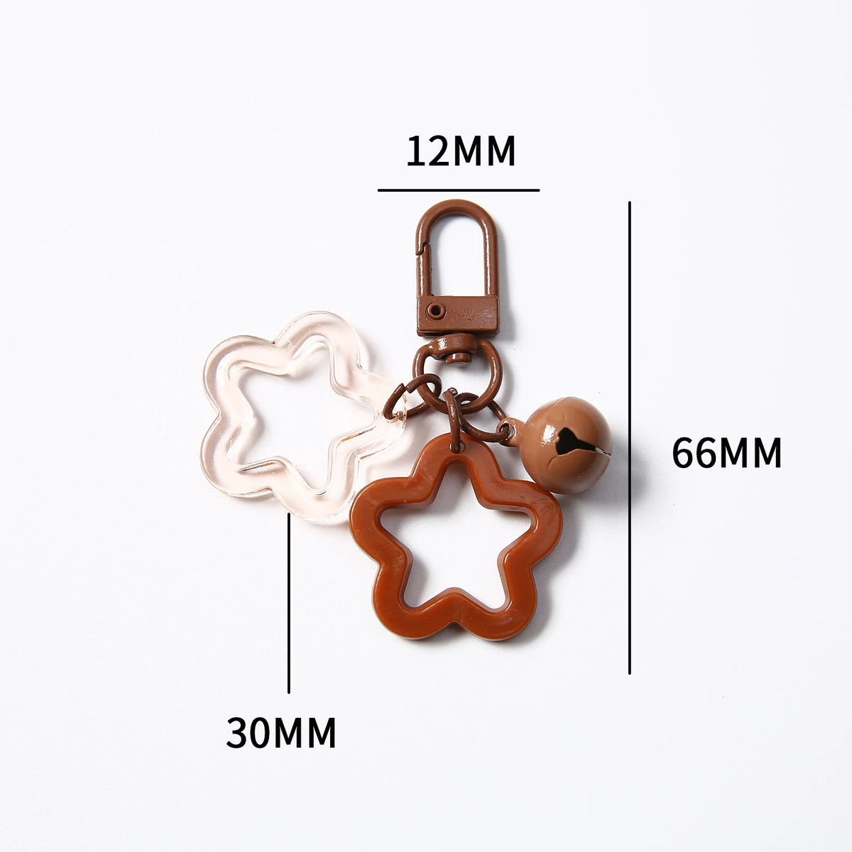1pc Acrylic Star Keychains with Small Bell Shaped Hollow Pentagram Pendants for Gift Phone Pendants Jewelry Accessories