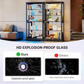 Display Cabinet with Glass Doors, 6Tier 71 Tall Curio Cabinet with RGB Lights for Collectibles, Display Case with Adjustable Gl