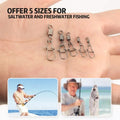 50pc/box Stainless Steel Fishing Connector Pin 4# 6# 8#10#12# Bearing Rolling Swivel with Snap Fishhook Lure Accessories