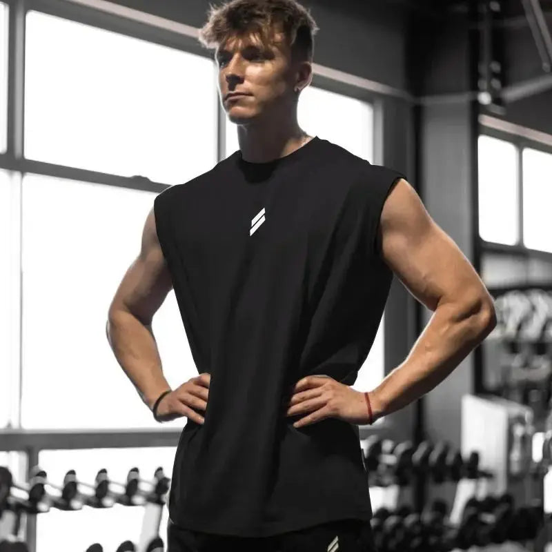 Sleeveless T-shirt Men Quick-drying Fitness Bodybuilding Shirt Male Fashion Basketball Vest Mesh Breathable Summer Gym Tank Men