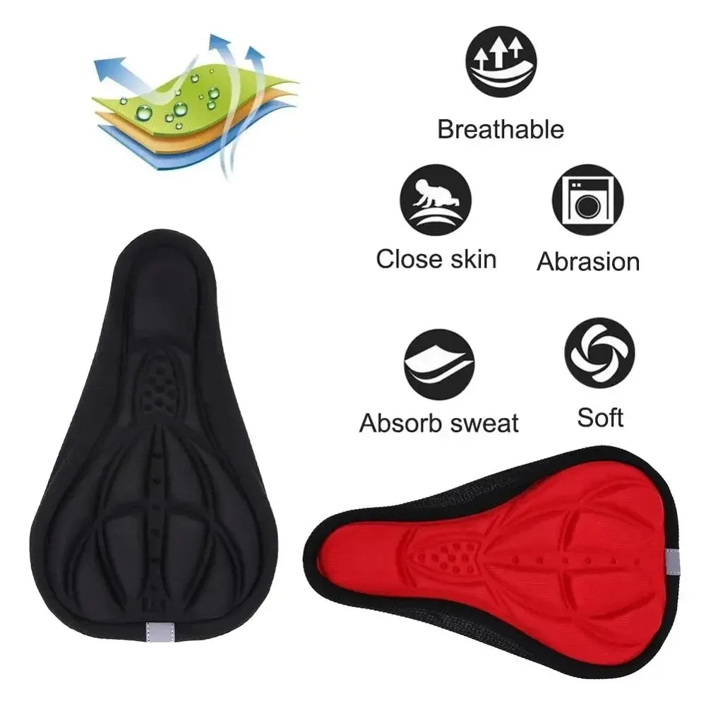 2025 Bicycle Saddle 3D Soft Cycling Seat Cover MTB Mountain Bike Thickene Sponge Pad Outdoor Breathable Cushion Bike Accessories