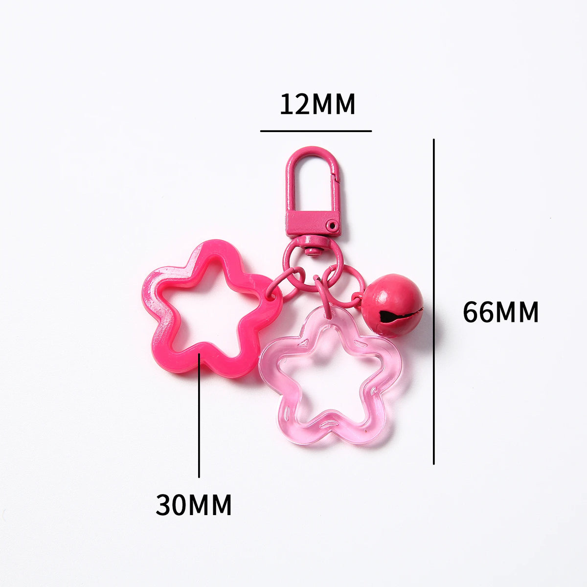 1pc Acrylic Star Keychains with Small Bell Shaped Hollow Pentagram Pendants for Gift Phone Pendants Jewelry Accessories