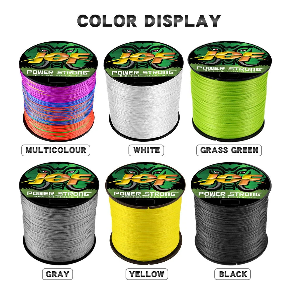 JOF 4 Strands Fishing Line 300/100M Braided PE Fishing Strong Fishing Line Multifilament Durable Fishing Line Tool
